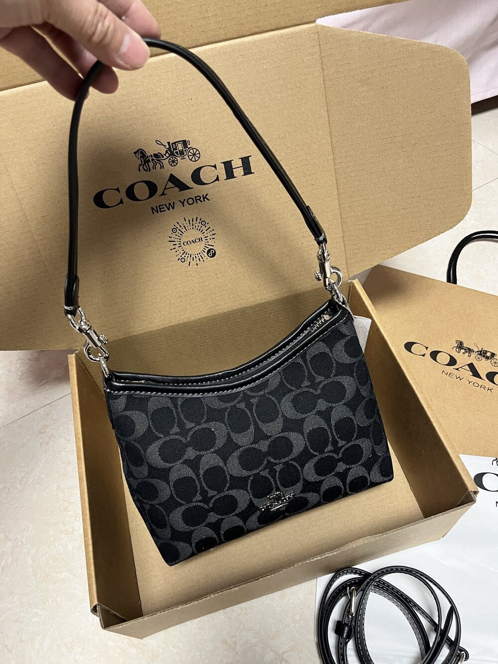 Coach black mini backpack
